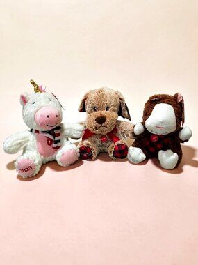PetSmart Lot of 3 Plush Squeaks - Dog Chance Unicorn Bliss Hamster Hope 2023 NWT